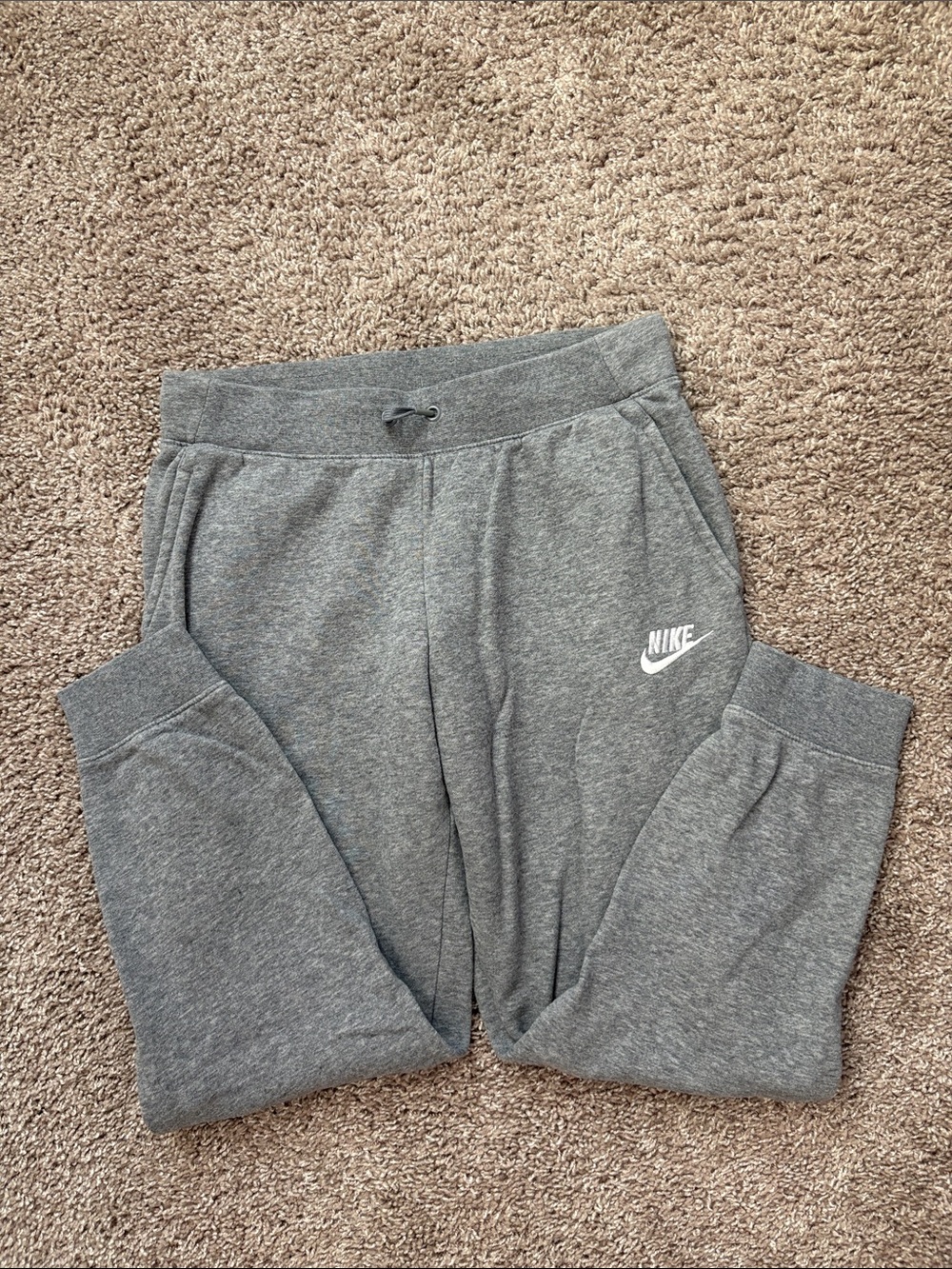 Nike Kids Gray Jogger Sweatpants with White Logo